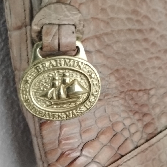 Brahmin Tan Embossed Leather Shoulder Bag - Picture 6 of 14